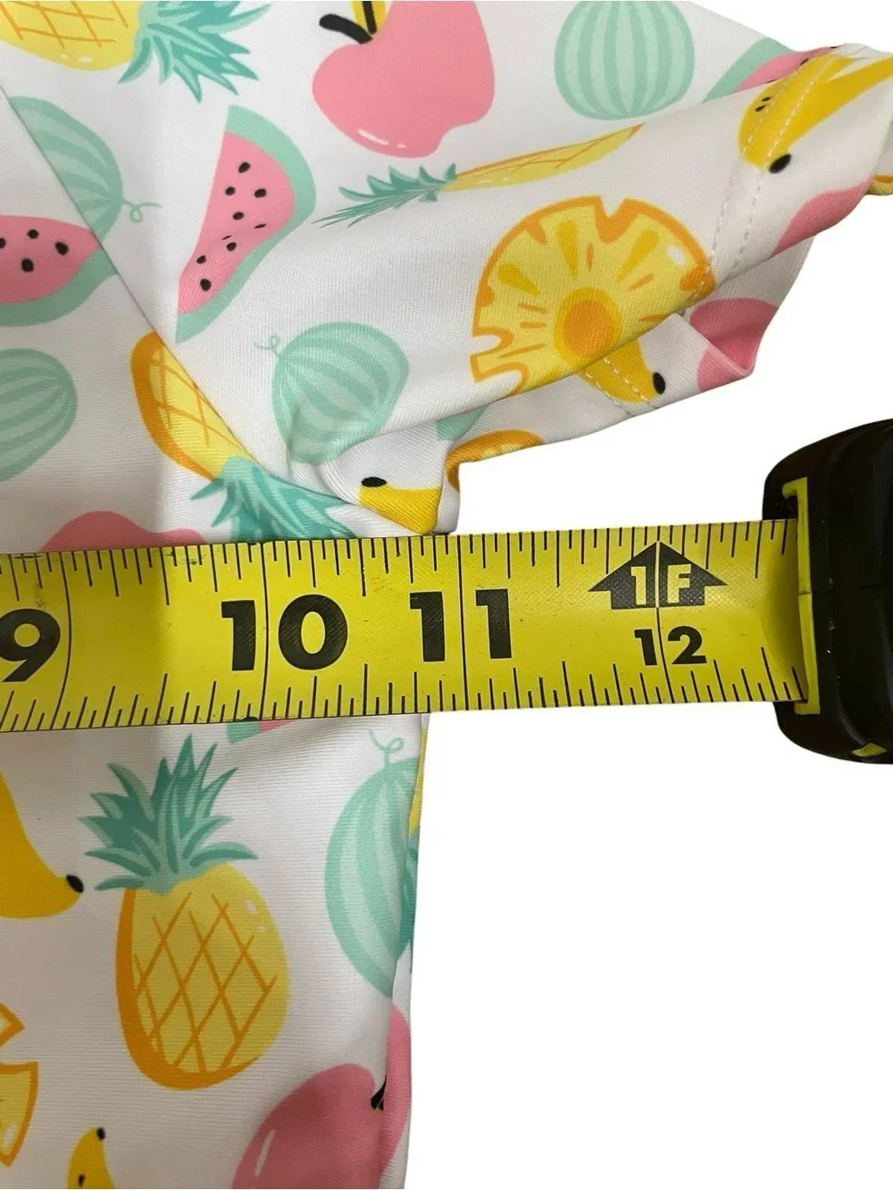 Girls Fruit Print One Piece Swimsuit Rash Guard w/ Swim Cap Size 4-5T
